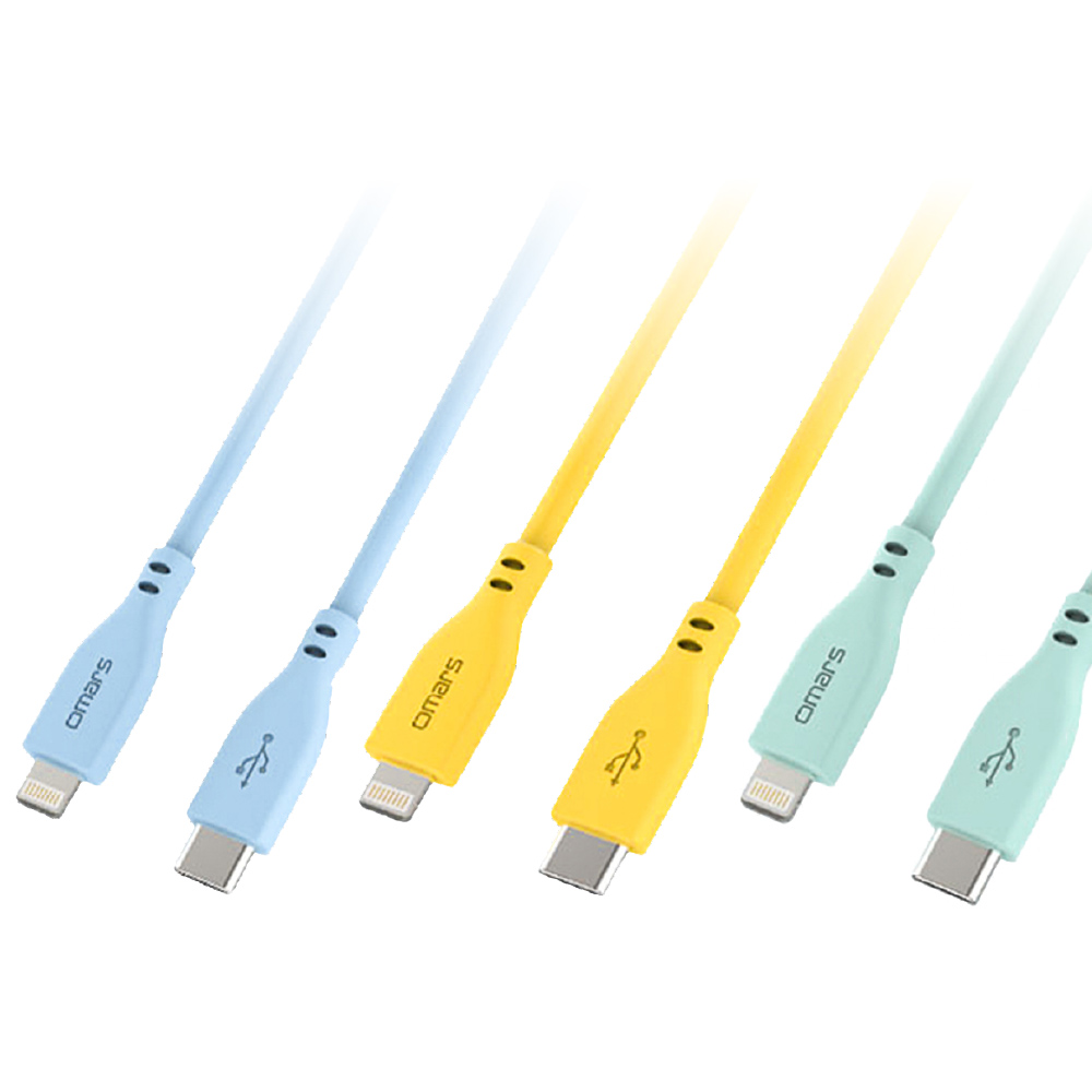 【omars】炫彩快速傳輸充電線 Type-C to Lightning-顏色隨機