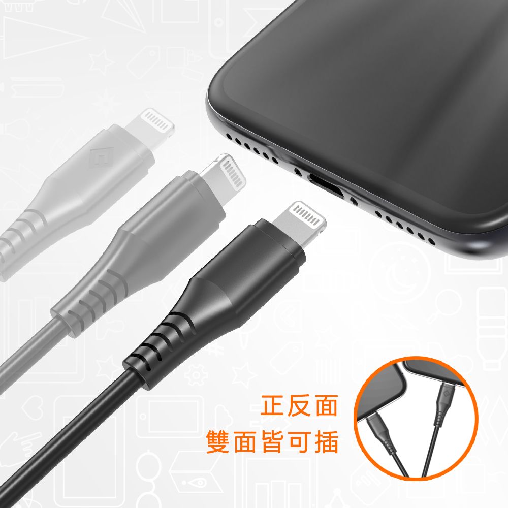 【NOVOO】Type-C to Lightning快速傳輸充電線｜1.8M 白色｜盒損新品