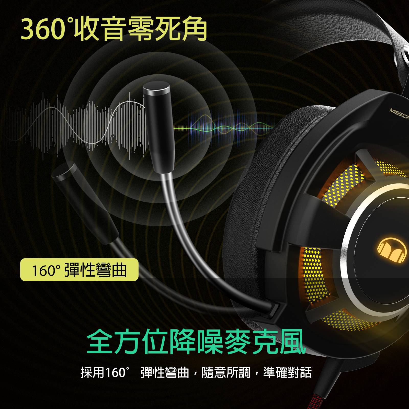 【Monster】Mission V1 電競耳罩耳機麥克風