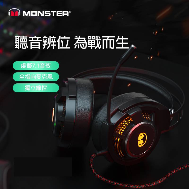 【Monster】Mission V1 電競耳罩耳機麥克風